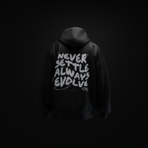 Scribble Hoodie Washed Black